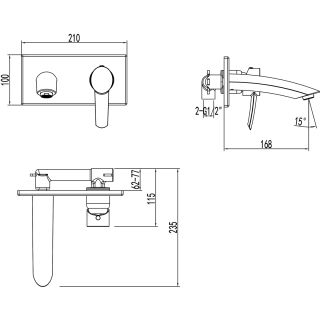 Встраиваемый смеситель для раковины Lemark Atlantiss LM3226C хром